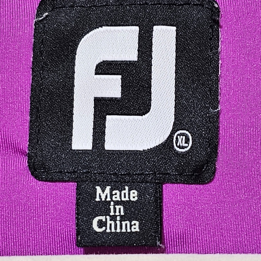 FootJoy Polo Shirt Men's XL Deep Magenta Purple Embroidered‎ Logo Short Sleeve - Picture 4 of 13